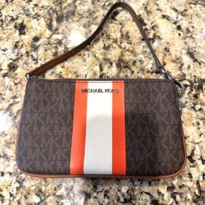 Michael Kors Jet Set Monogram Top Handle Pouch wristlet purse bag like new